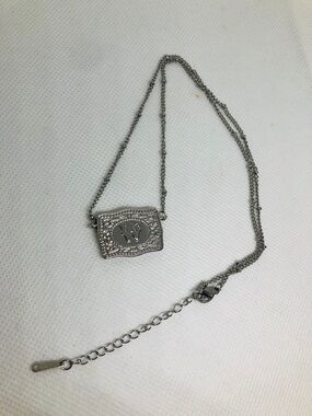Silver Initial W Pendant Necklace